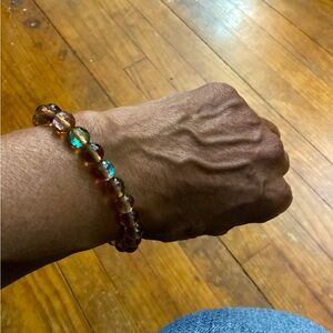 Men’s  Smoked Topaz Faceted Mermaid Crystal Bracelet